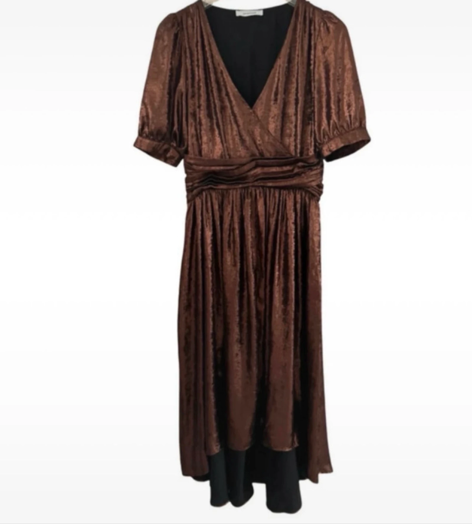 Vestido midi bronce metálico de Promod, talla L 40 – photo 3